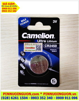 Camelion CR2450; Pin đồng xu 3v lithium Camelion CR2450 chính hãng /Loại vỉ 1viên
